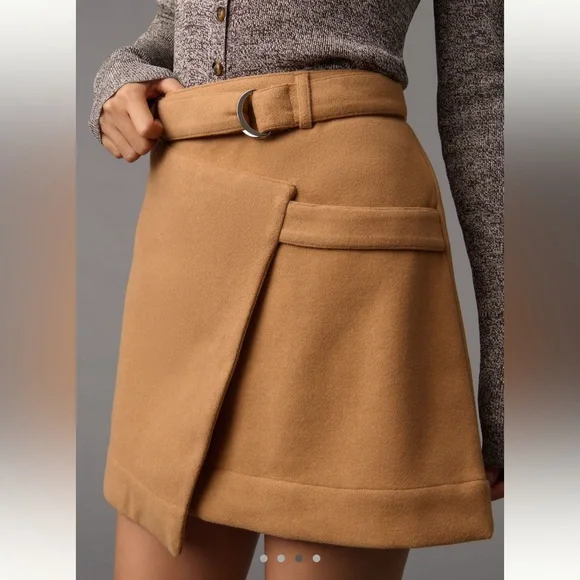 *Anthropologie Maeve Belted Wrap Mini Skirts - Picture 3 of 5